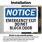 Signmission Emergency Exit Do Not Block Door, 5 in W x Rectangle, Vinyl Decal OS-2PACK-NS-D-35-L-11804 - alternate 6